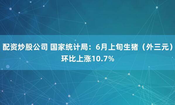配资炒股公司 国家统计局：6月上旬生猪（外三元）环比上涨10.7%